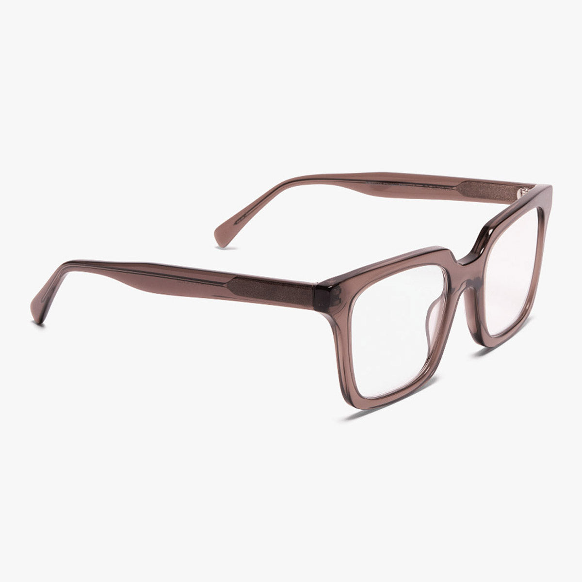 Luxreaders stylish Women's Tisvilde Crystal Grey Reading glasses. Made from Bio-acetate in a Square shape.
