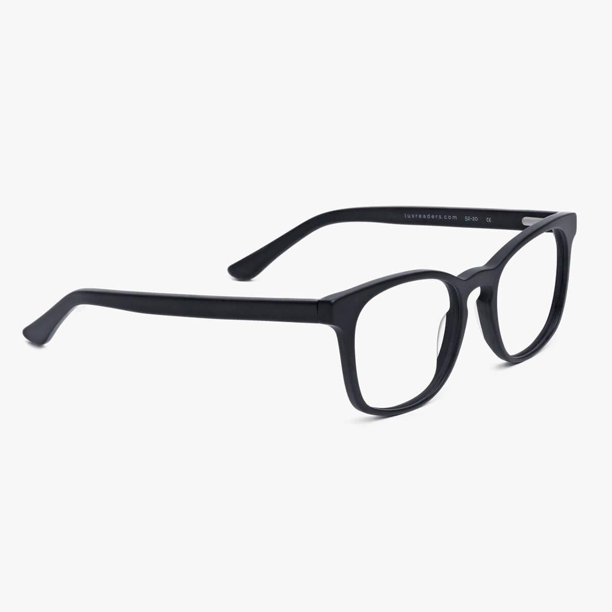 Luxreaders stylish Men's Bornholm Black Reading glasses. Made from Acetate in a Square shape.