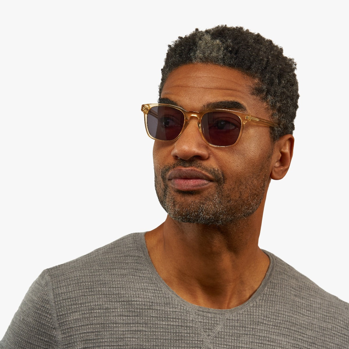 Luxreaders stylish Bornholm Crystal Lemon Sunglasses. Made from Acetate in a Square shape.