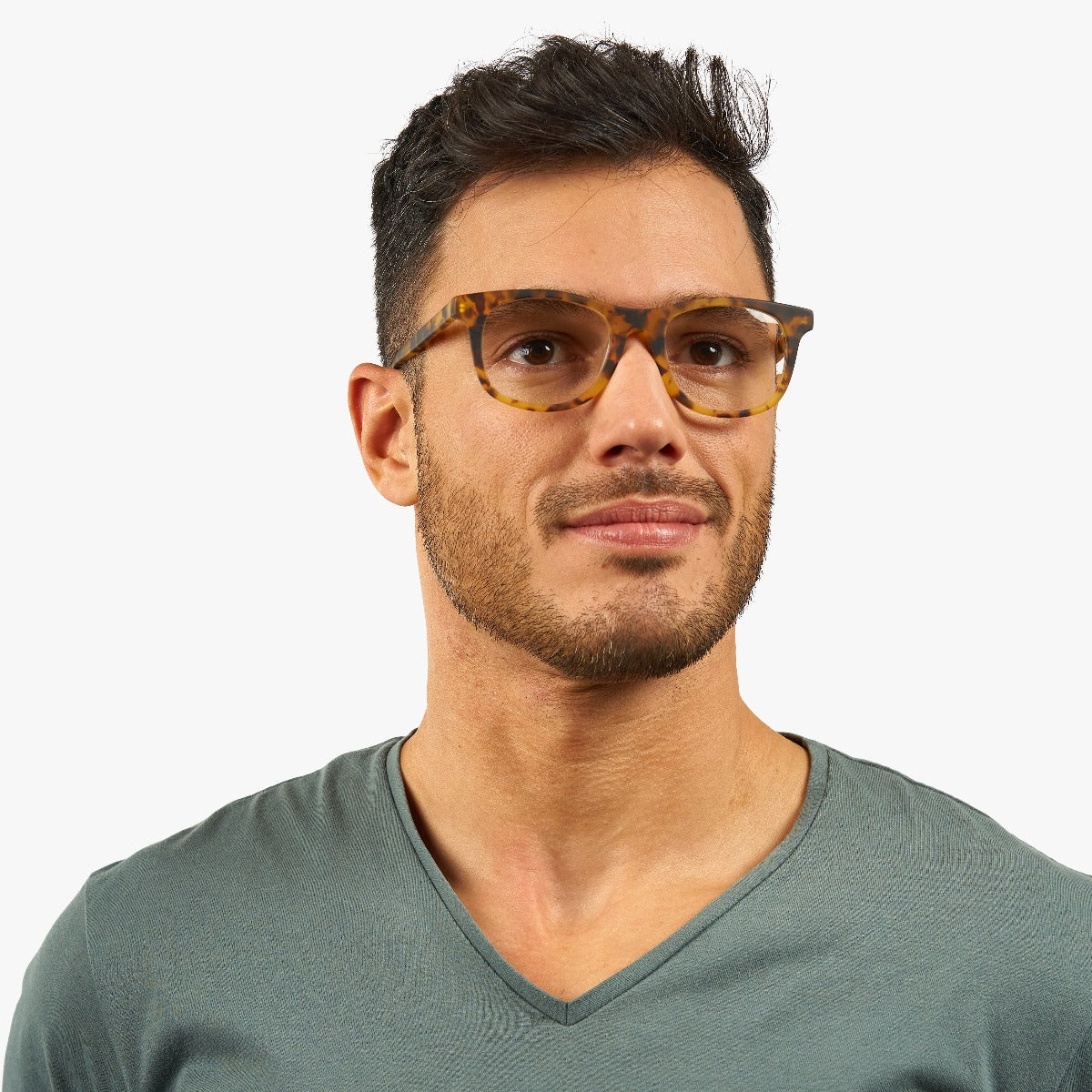 Luxreaders stylish Malmö Light Turtle Reading glasses. Made from Acetate in a Square shape.