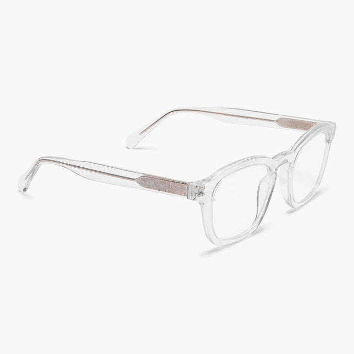Luxreaders stylish Men's Reykjavik Crystal White Reading glasses. Made from Bio-acetate in a Square shape.