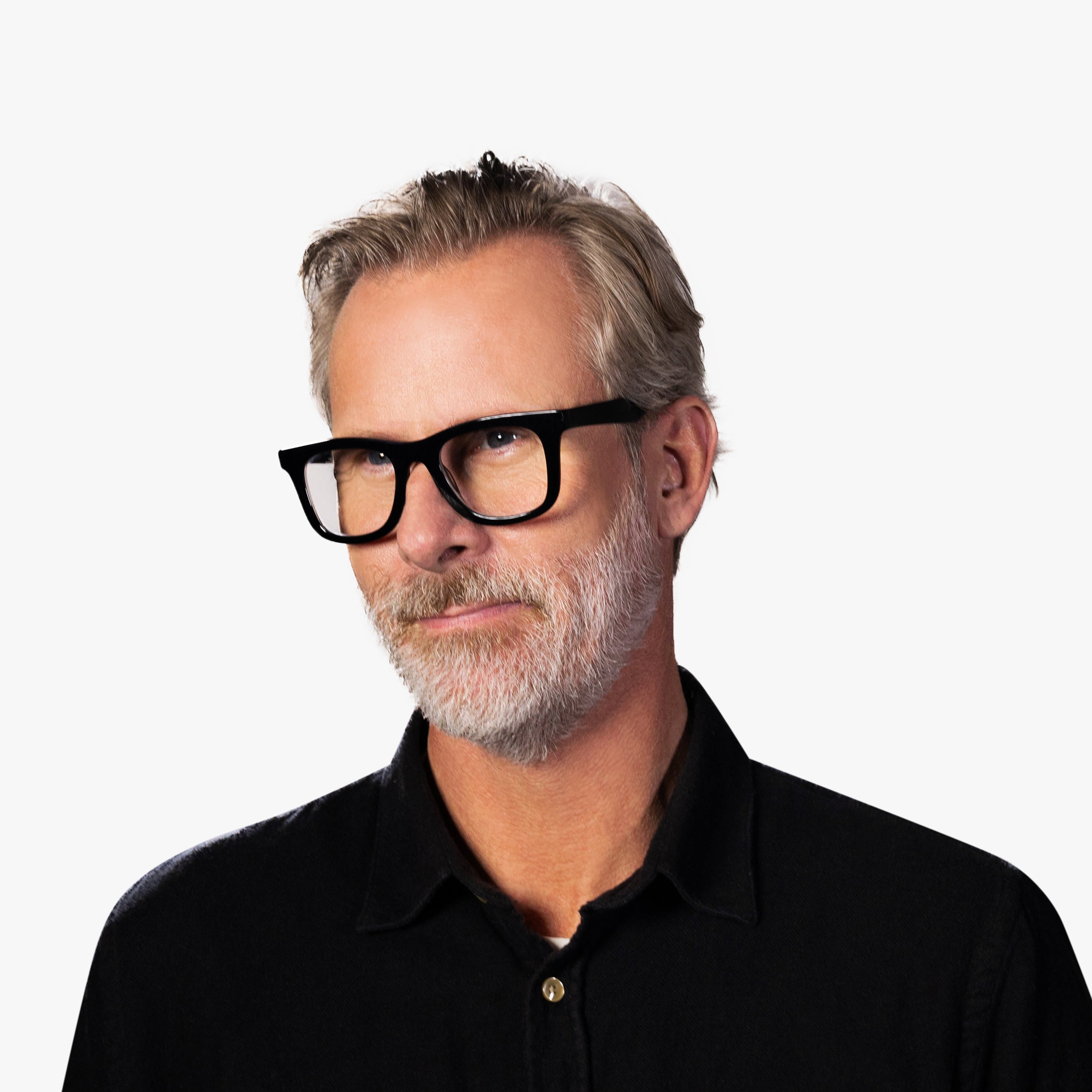 Luxreaders stylish Samsø Black Reading glasses. Made from Bio-acetate in a Square shape.