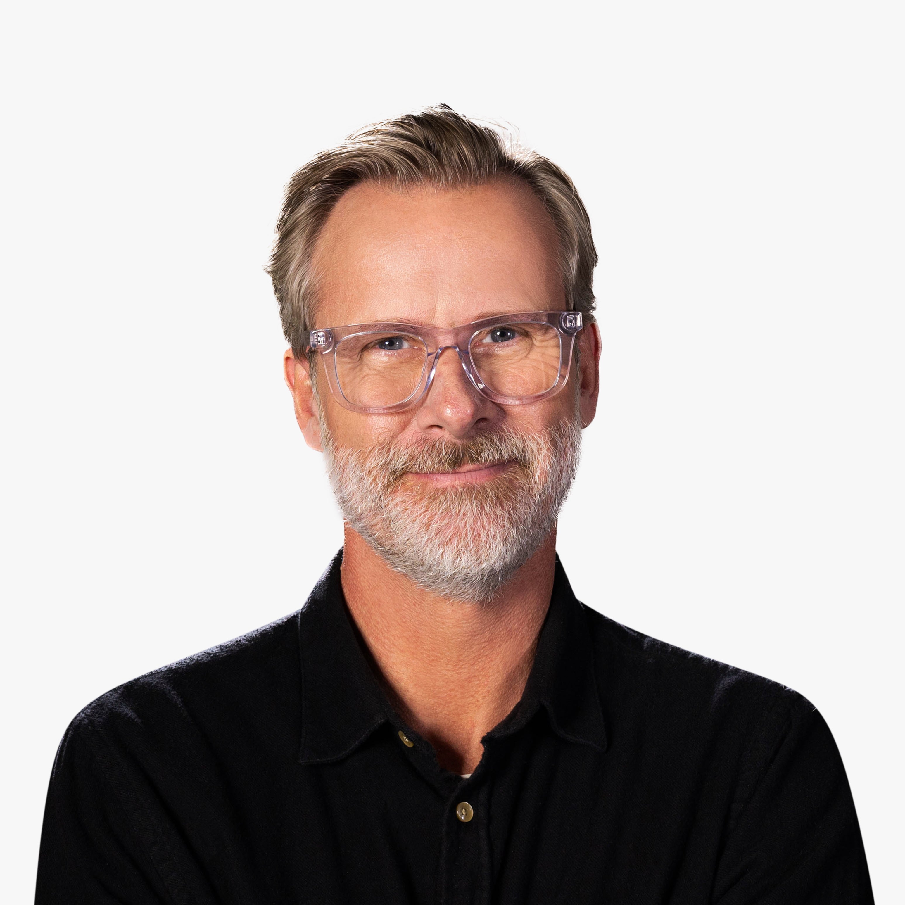 Luxreaders stylish Samsø Crystal White Reading glasses. Made from Bio-acetate in a Square shape.