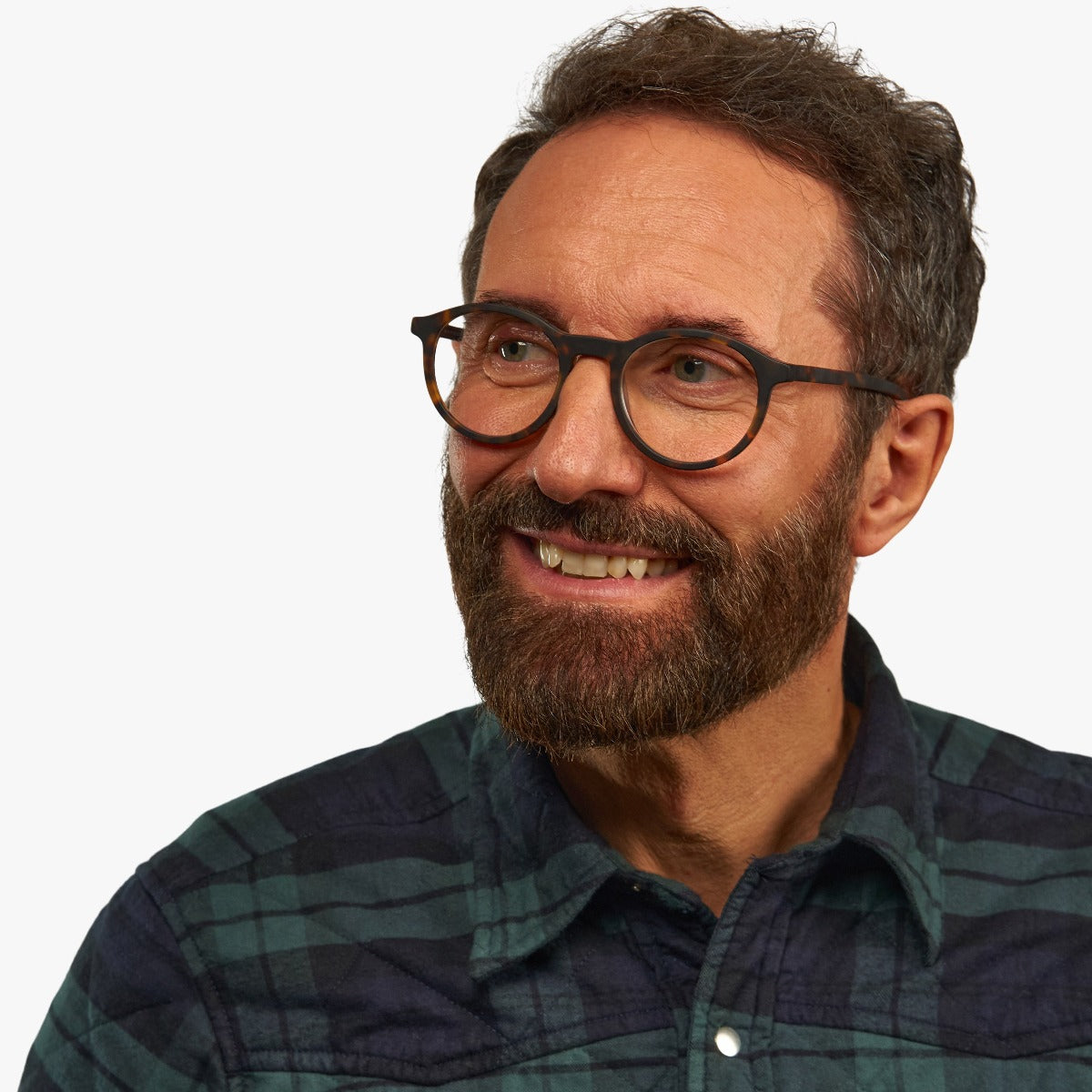 Luxreaders stylish Løkken Dark Turtle Blue light glasses. Made from Acetate in a Round shape.