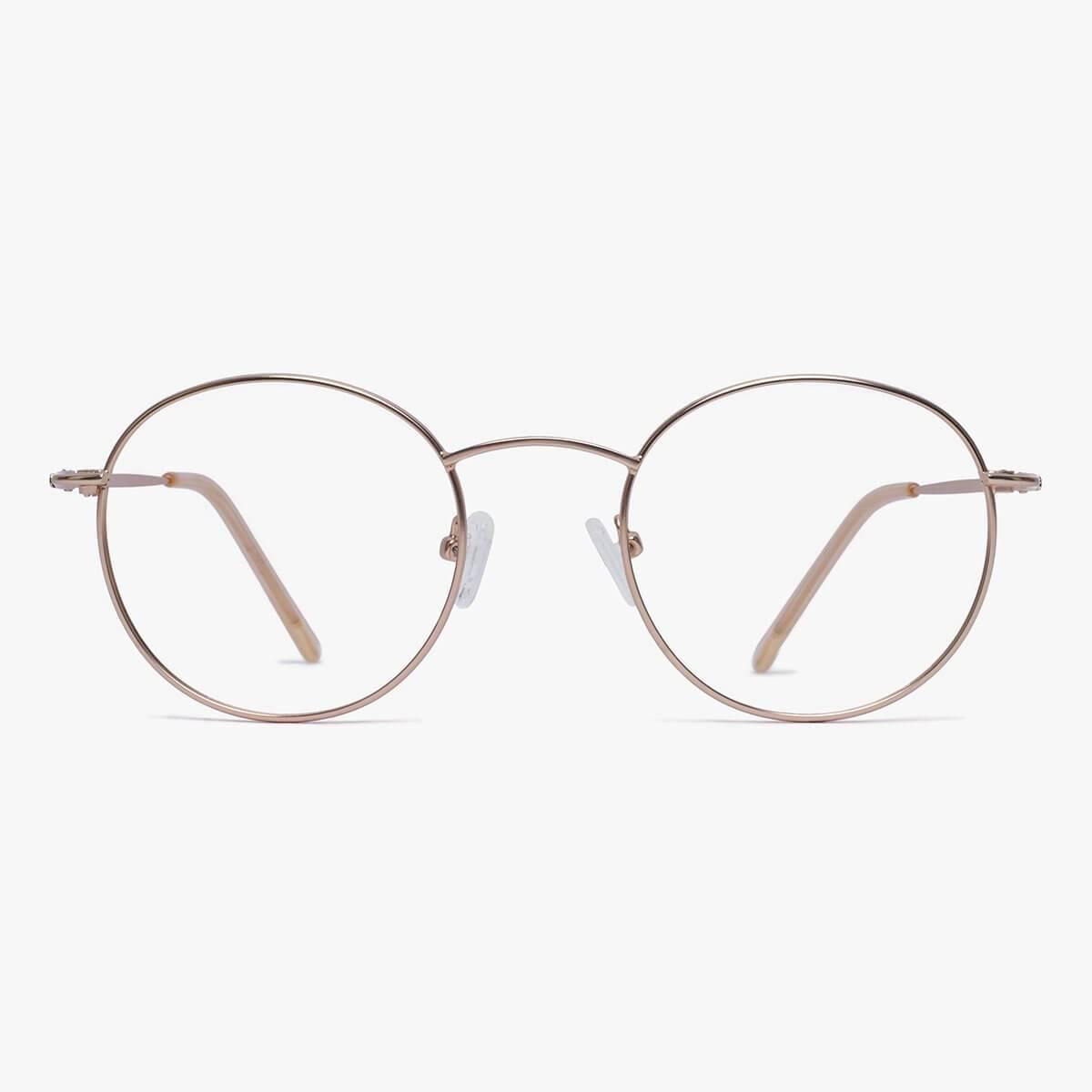 Luxreaders stylish Men's Tromsø Gold Blue light glasses. Made from Stainless steel in a Round shape.