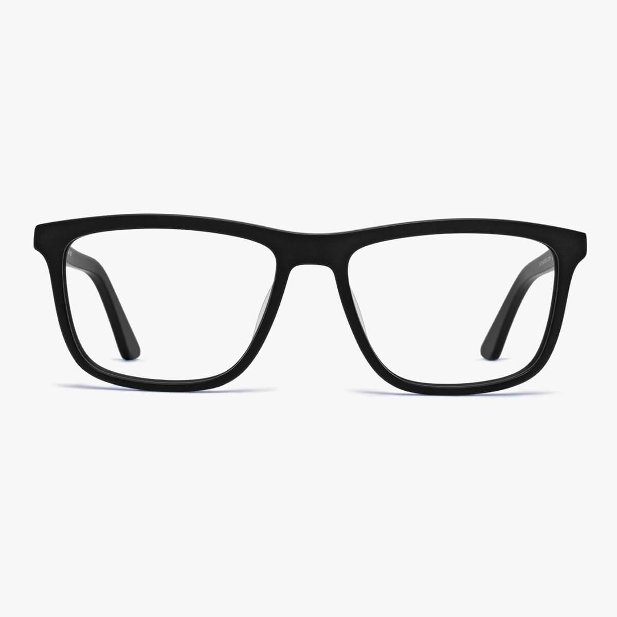 Luxreaders stylish Men's Oslo Black Reading glasses. Made from Acetate in a Square shape.