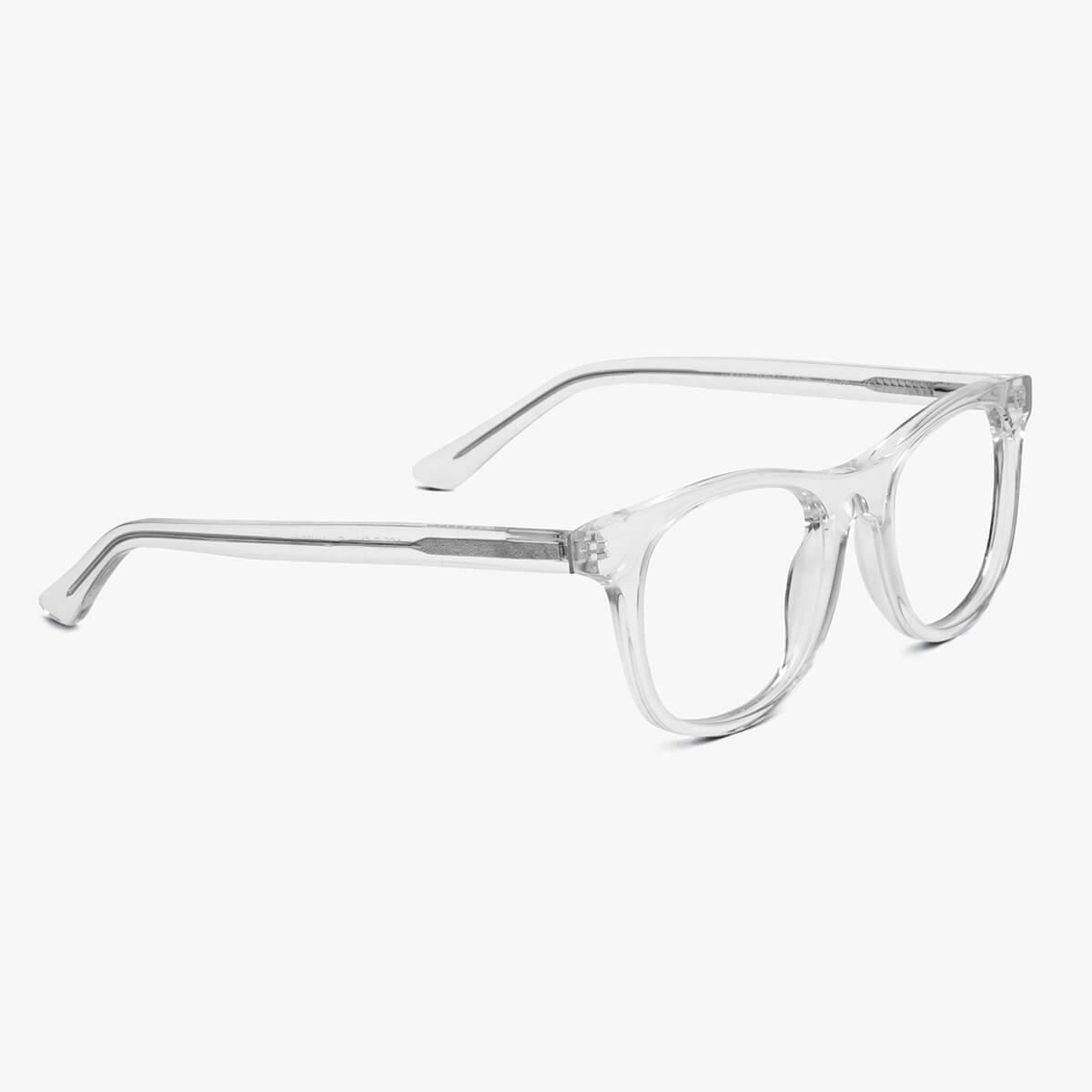 Luxreaders stylish Women's Malmö Crystal White Reading glasses. Made from Acetate in a Square shape.