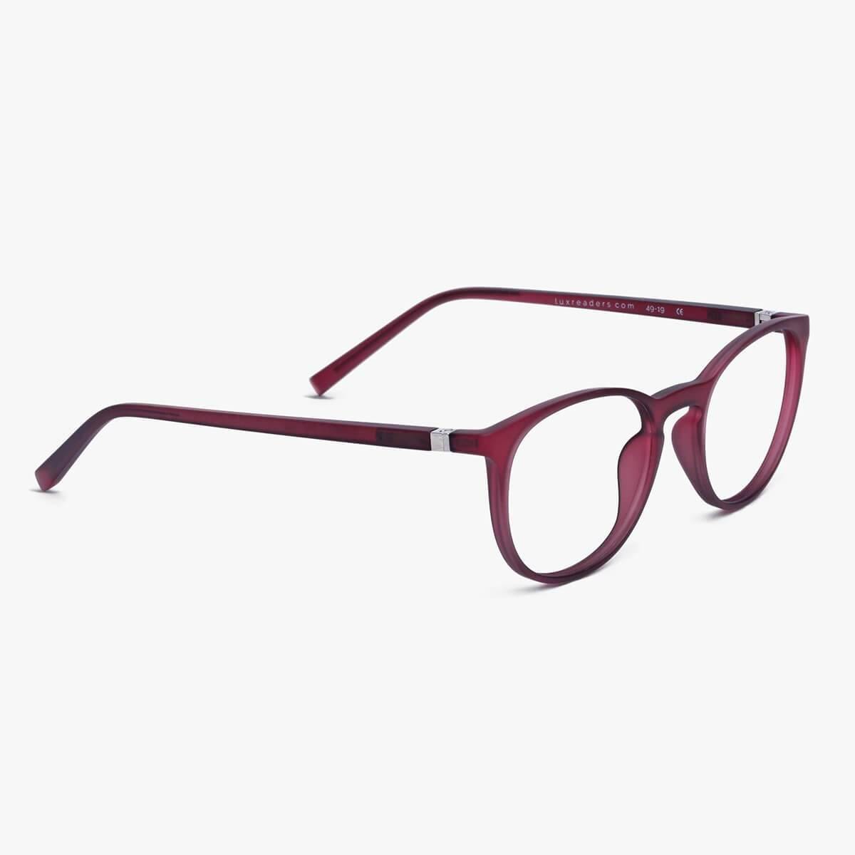 Luxreaders stylish Men's Stockholm Red Reading glasses. Made from Rubber in a Iconic shape.