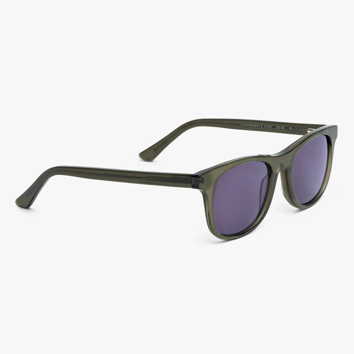 Luxreaders stylish Men's Malmö Shiny Olive Sunglasses. Made from Acetate in a Square shape.