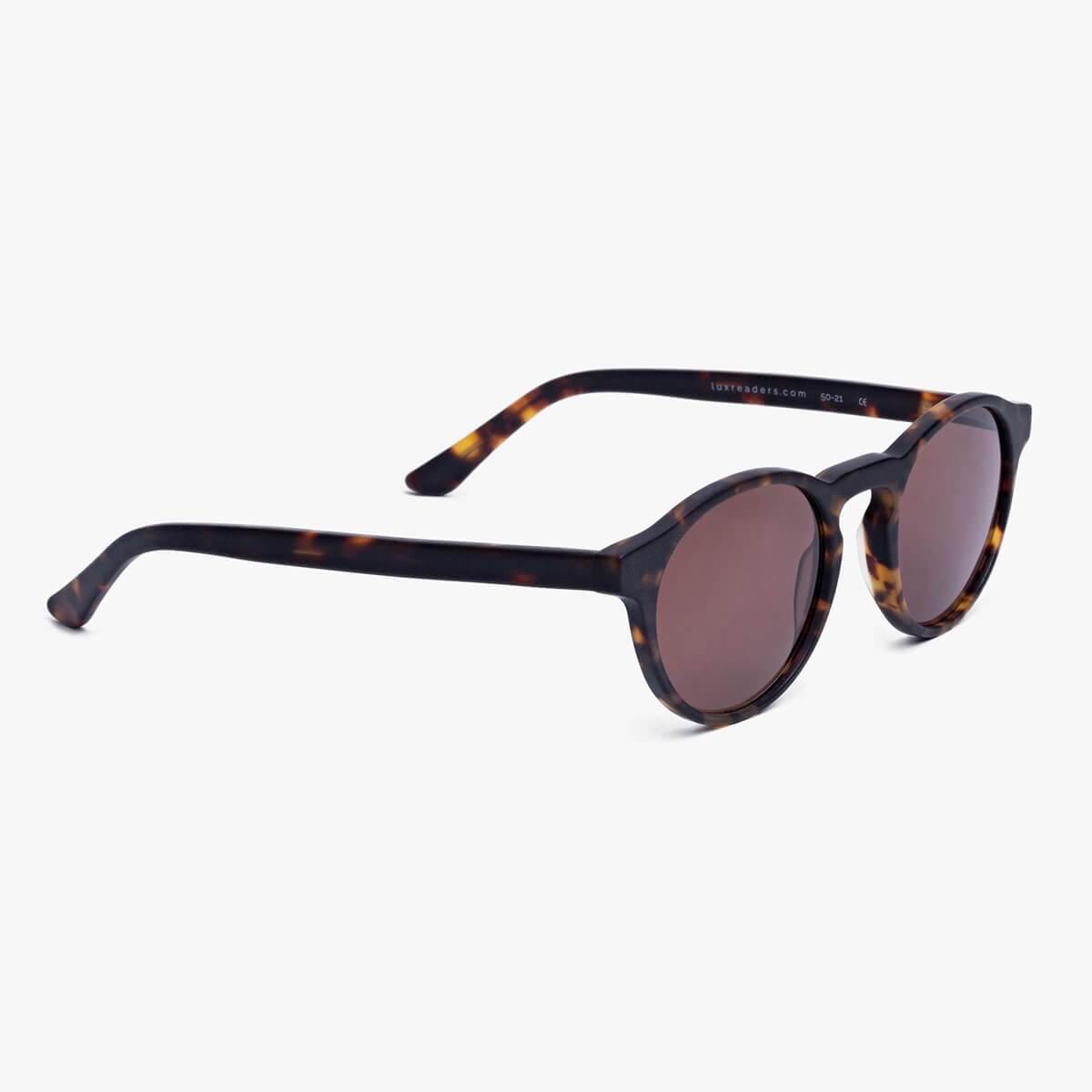 Luxreaders stylish Trondheim Dark Turtle Sunglasses. Made from Acetate in a Round shape.