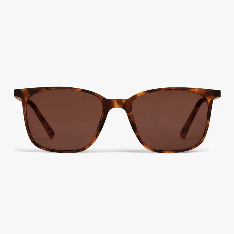 Tortoise shell sunglasses with brown lenses