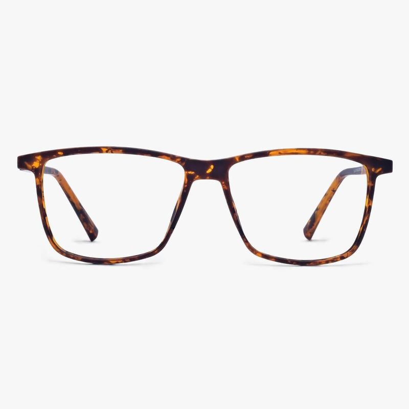 Tortoiseshell rectangular reading glasses with a classic design