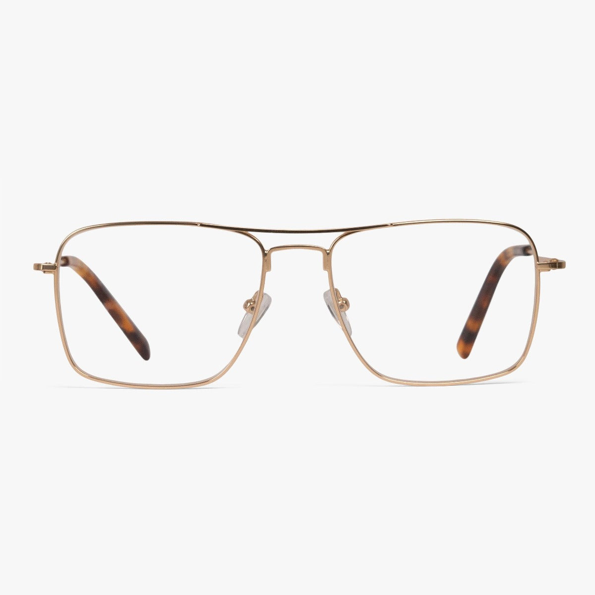 Men's Lidköping Gold rectangular glasses with gold frame