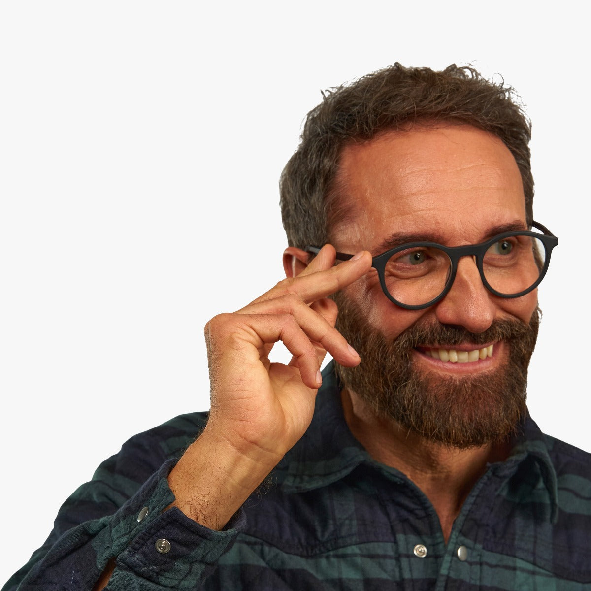 Person wearing Men's Løkken Black square glasses