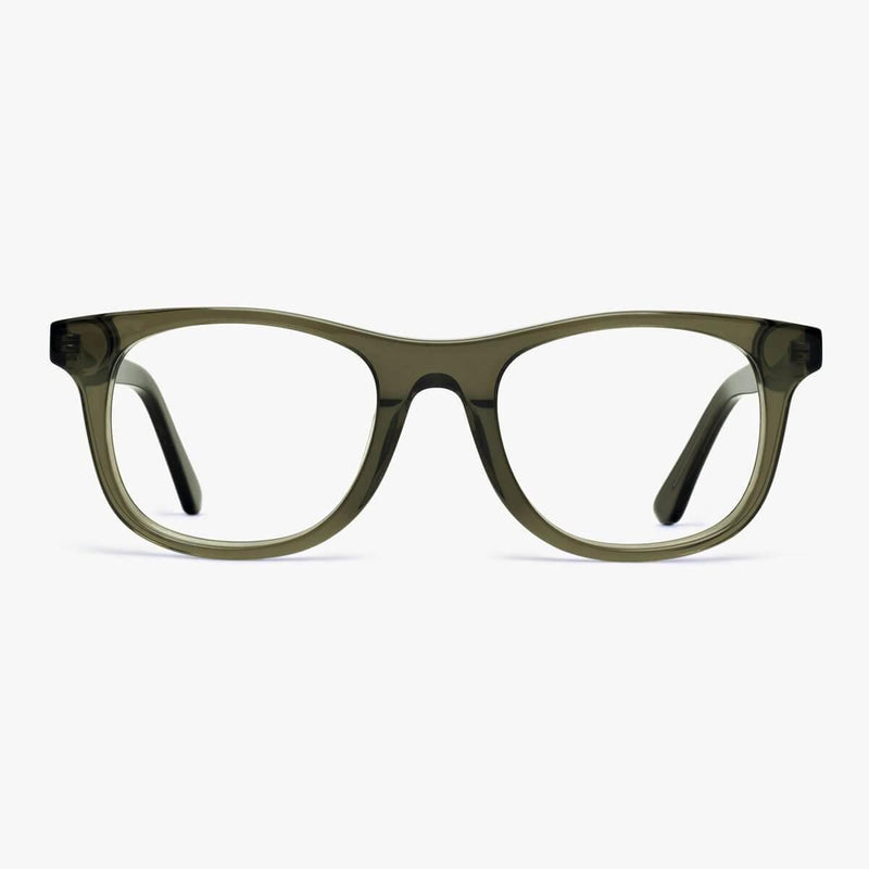 Men's Malmö Shiny Olive rectangular green glasses