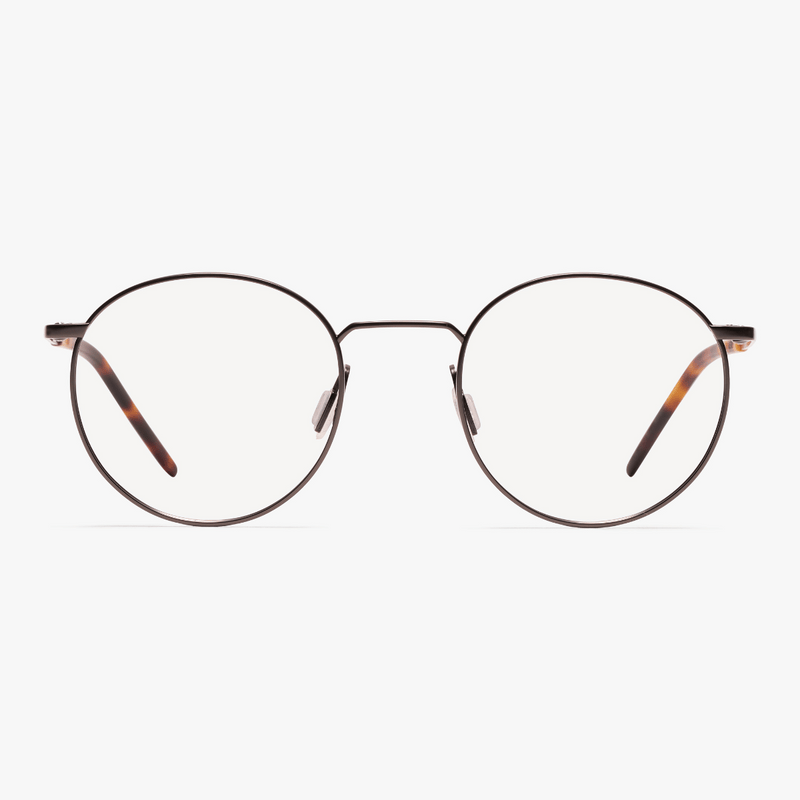 Round men's Silkeborg Gun glasses with thin dark frames