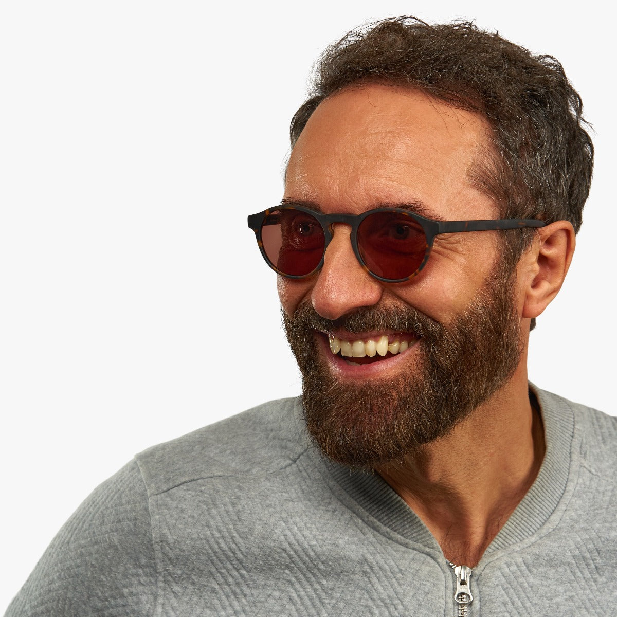 Person wearing Men's Trondheim Dark Turtle glasses