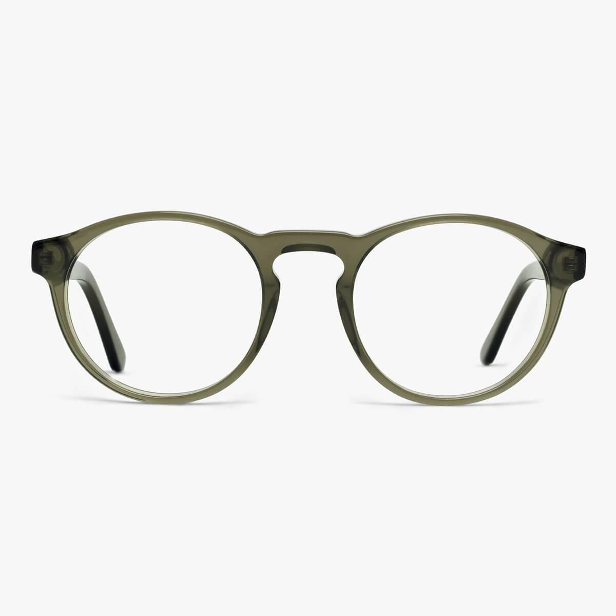 Men's Trondheim shiny olive round glasses