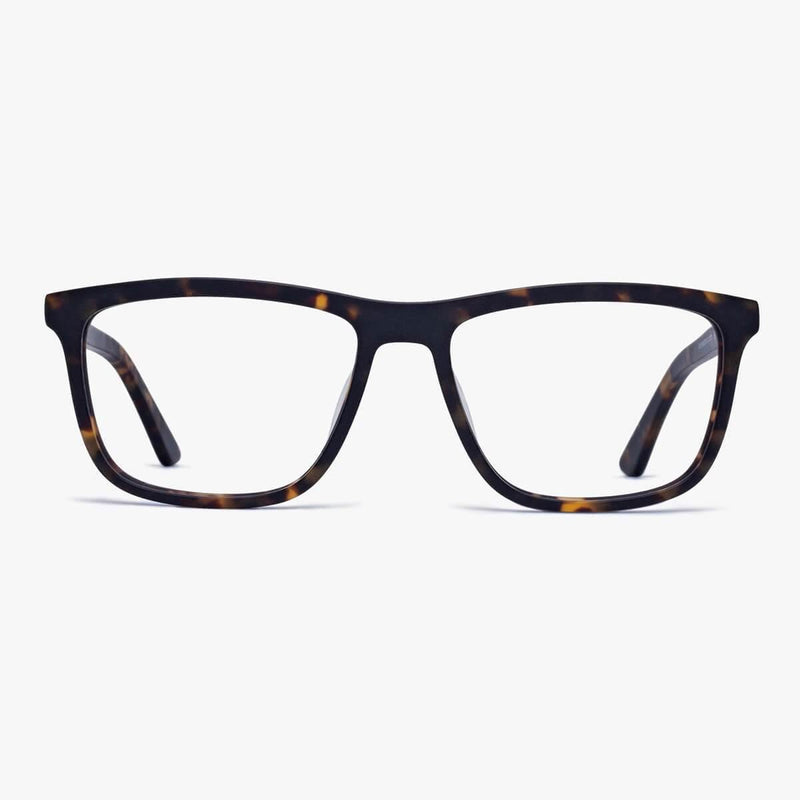 Oslo Dark Turtle eyeglasses with tortoiseshell pattern