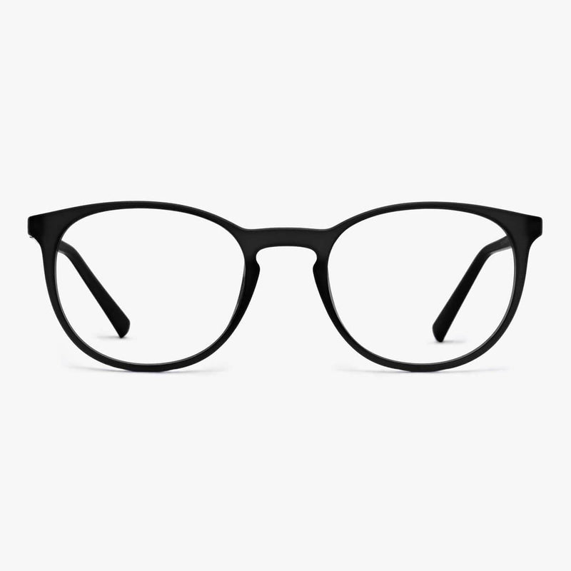Stockholm Black full-rim round glasses with matte black finish