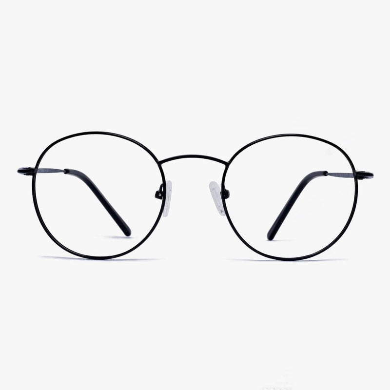 Tromsø Black round glasses with thin black metal frame