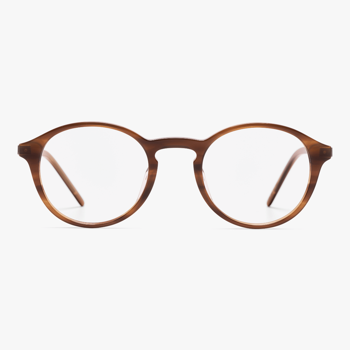 Women's Ærø pale brown round glasses with a sleek design