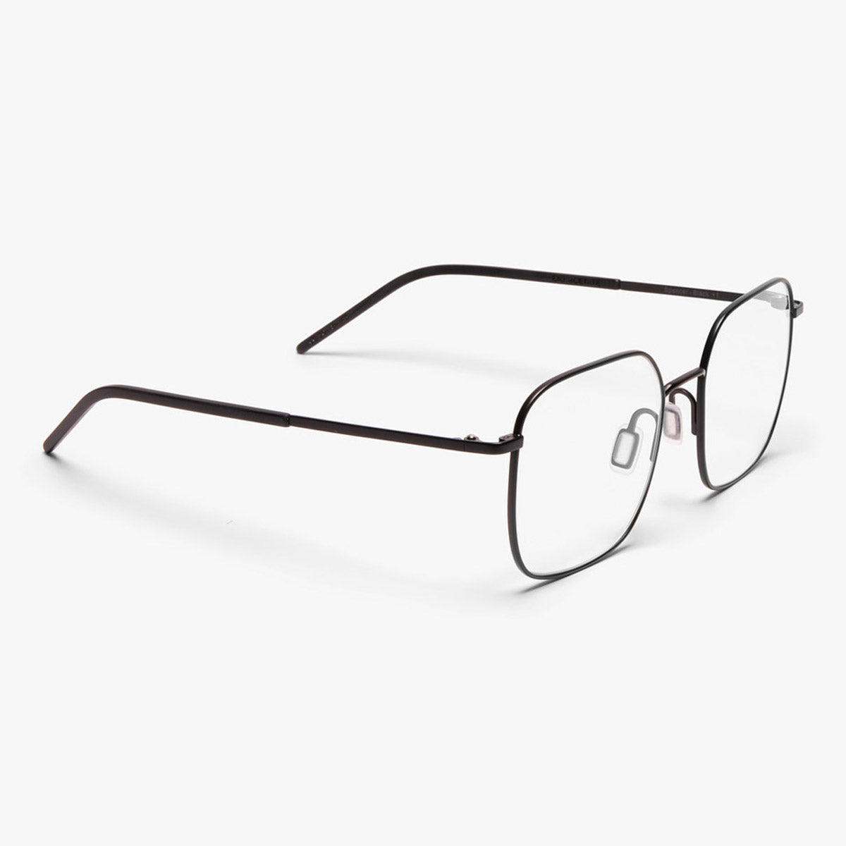 Women's Båstad Black square reading glasses with thin black metal frame