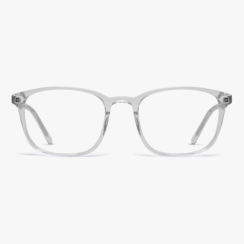 Women's Ebeltoft Crystal White reading glasses with clear frames