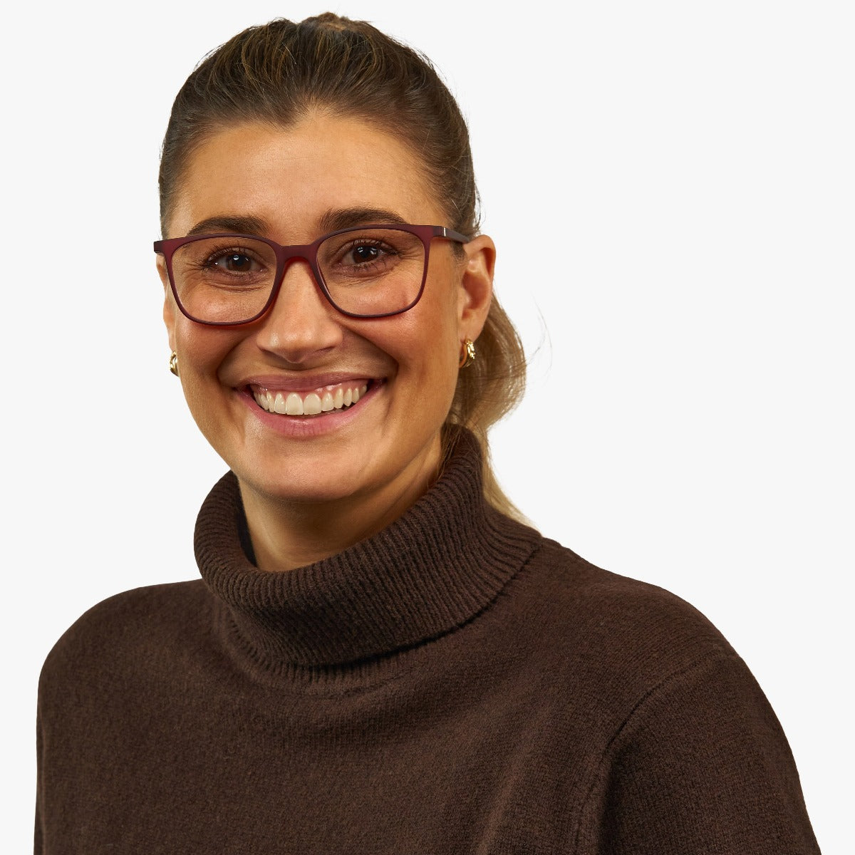 Person wearing Women's Fyn Red glasses from Luxreaders