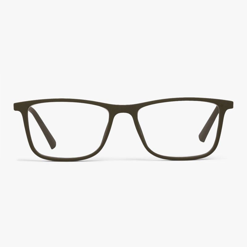 Women's Skagen Dark Army rectangular glasses with dark olive frame