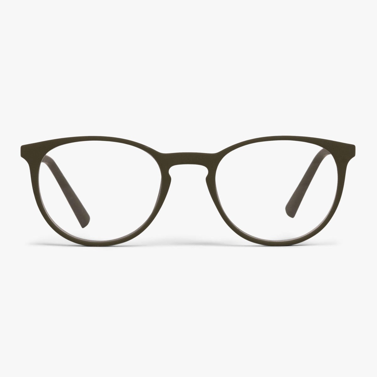 Women's Stockholm Dark Army round reading glasses