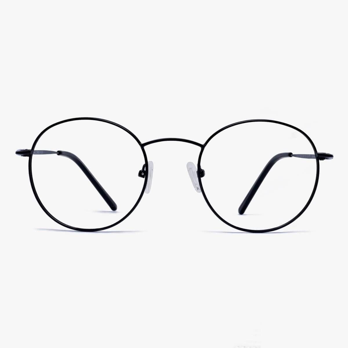 Women's Tromsø black round metal frame glasses