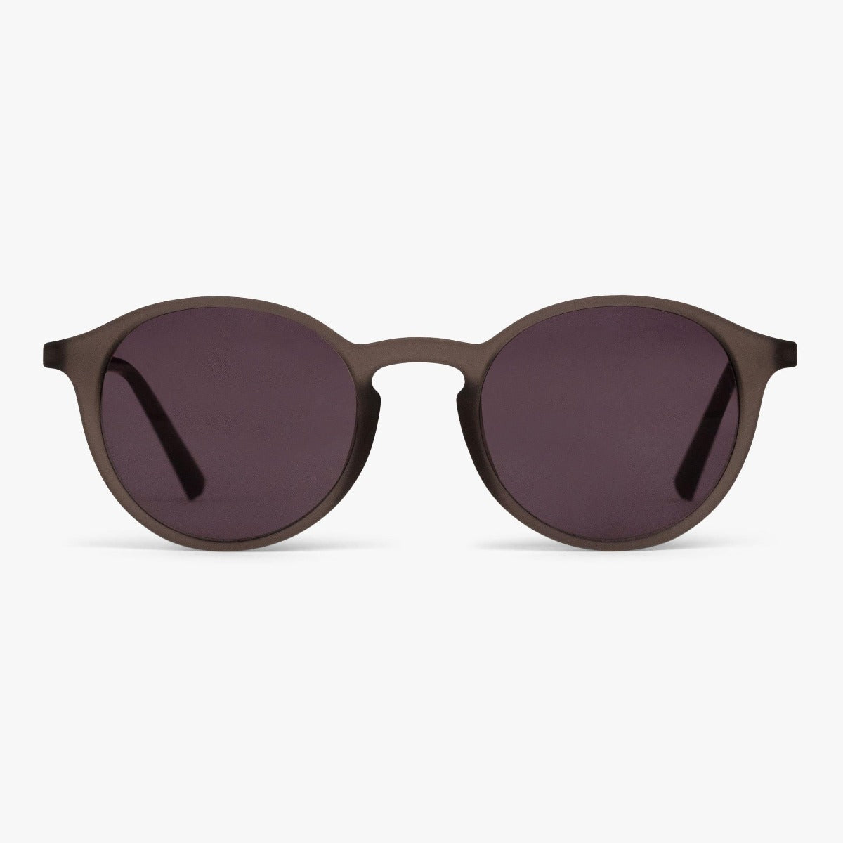 Luxreaders stylish Women's Læsø Grey Sunglasses. Made from Rubber in a Round shape.
