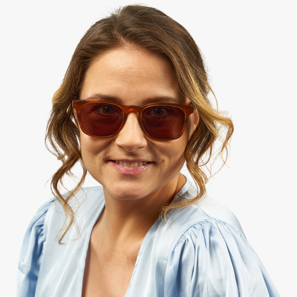 Women's Baker Shiny Walnut Sunglasses - Luxreaders.com