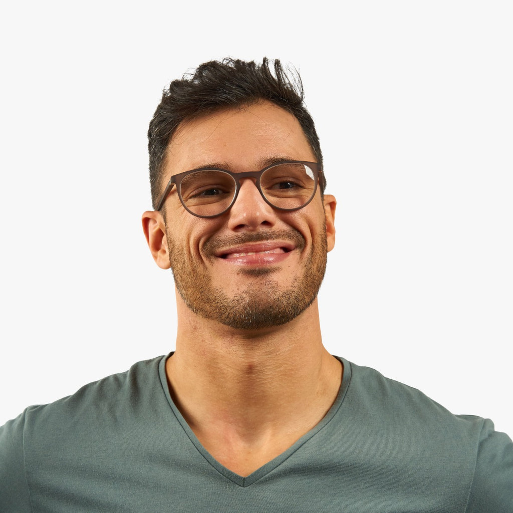 Men's Edwards Grey Reading glasses - Luxreaders.com