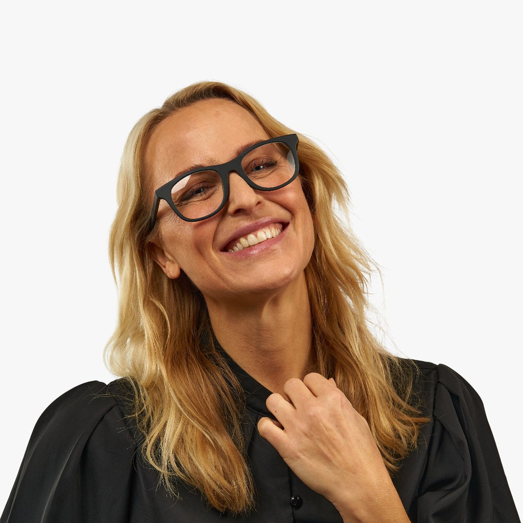 Women's Evans Black Reading glasses - Luxreaders.com