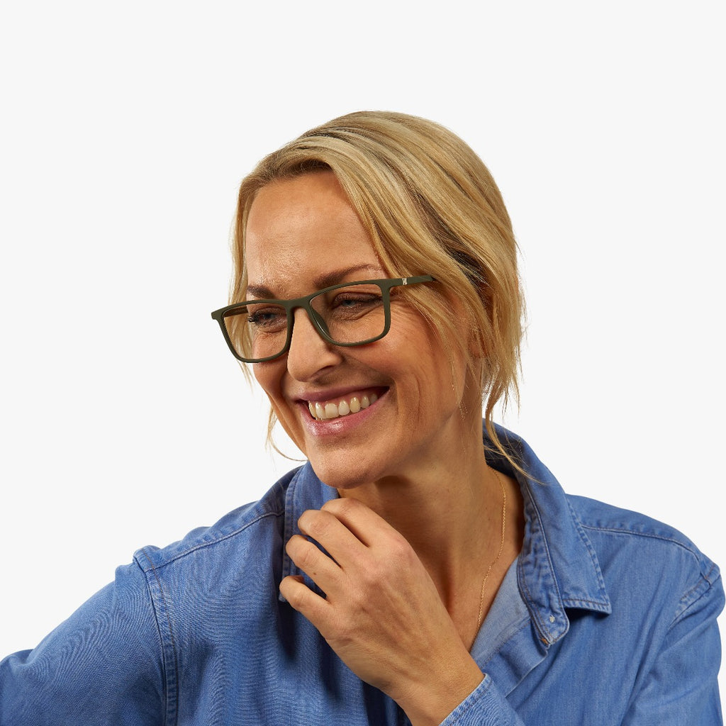 Women's Lewis Dark Army Reading glasses - Luxreaders.com