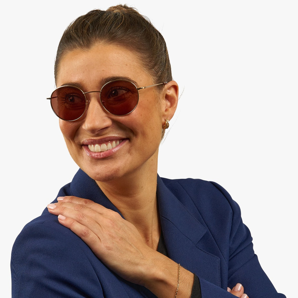 Women's Miller Gold Sunglasses - Luxreaders.com