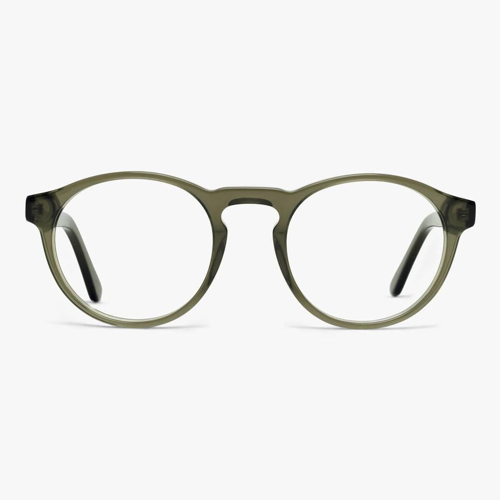 Buy Men's Morgan Shiny Olive Reading glasses - Luxreaders.com