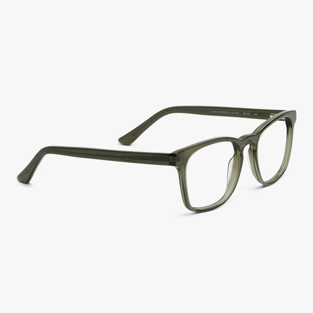 Men's Baker Shiny Olive Reading glasses - Luxreaders.com