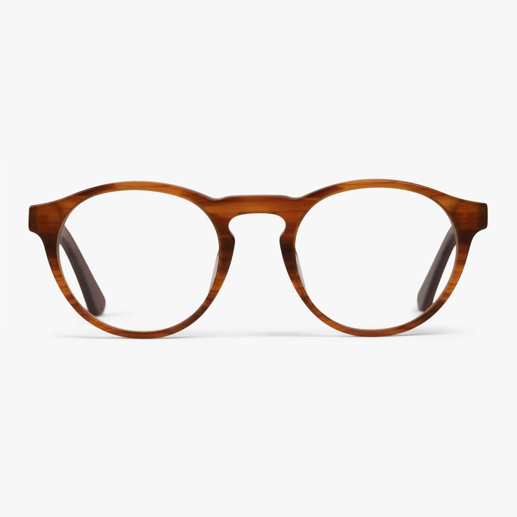 Buy Men's Morgan Shiny Walnut Blue light glasses - Luxreaders.com